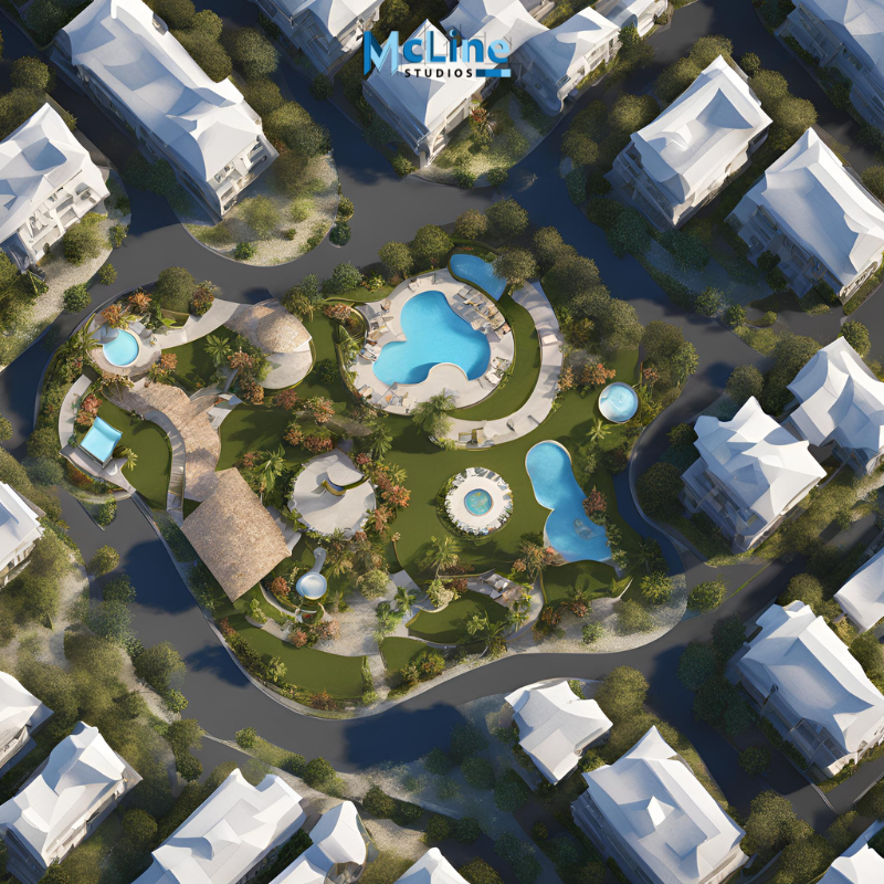 Aerial 3d rendering