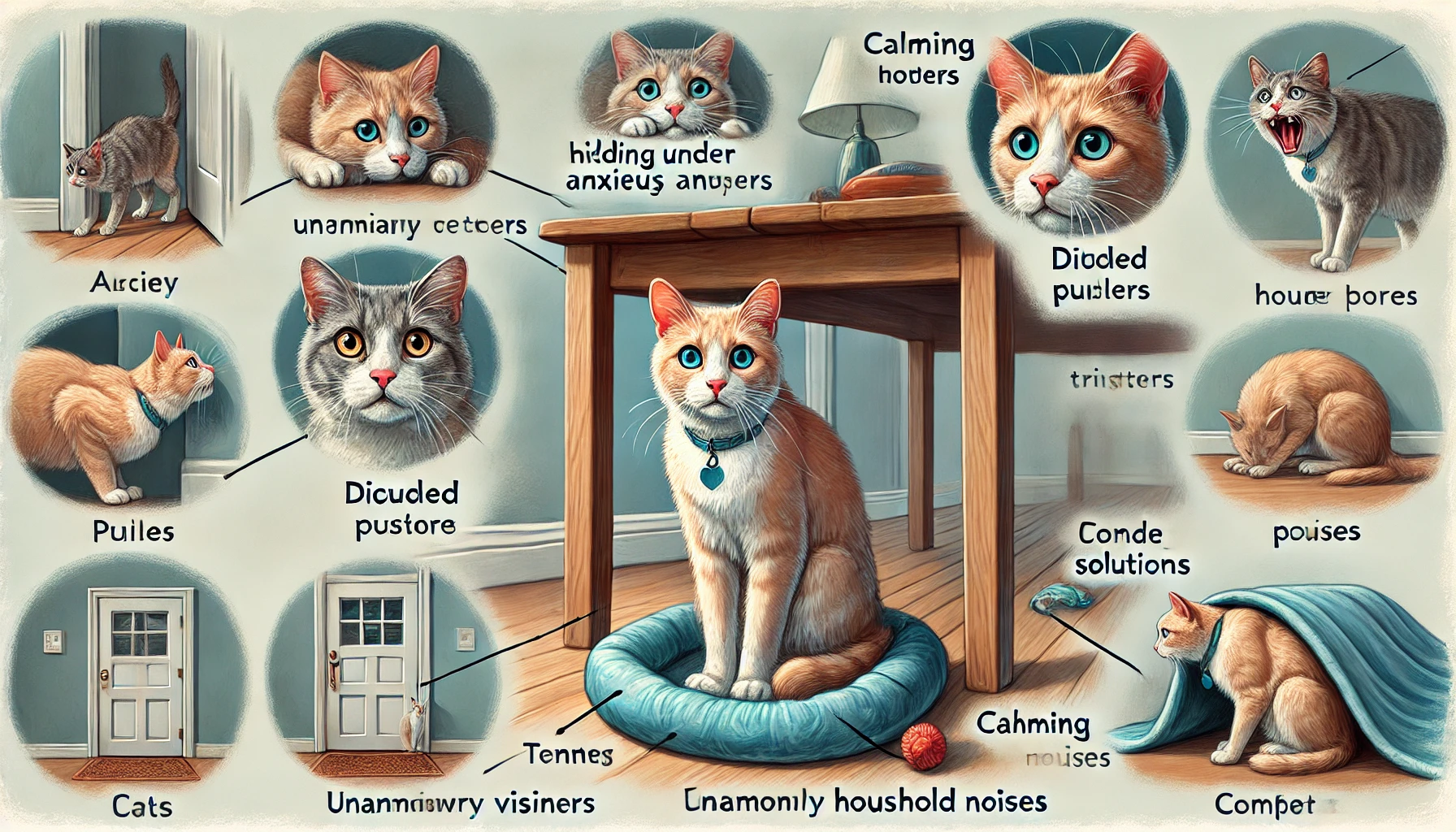 What are anxious Behaviours in cats