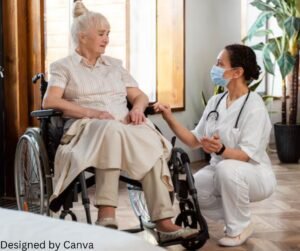 doctor with a old lady patient