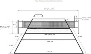 size of volleyball net