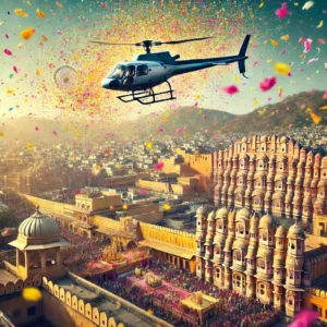 Flower Dropping by Helicopter in Jaipur