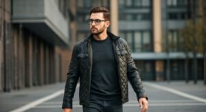 Stylish Comfort: Men's Leather Quilted Jacket Essentials
