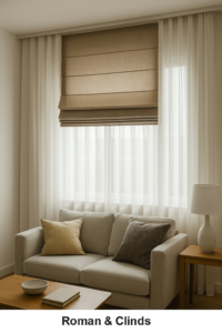 Roman & Curtains in a Modern Living Room