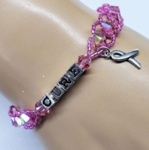 Sparkly Pink Breast Cancer Awareness Bracelet