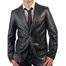 Mens Black Leather Coat