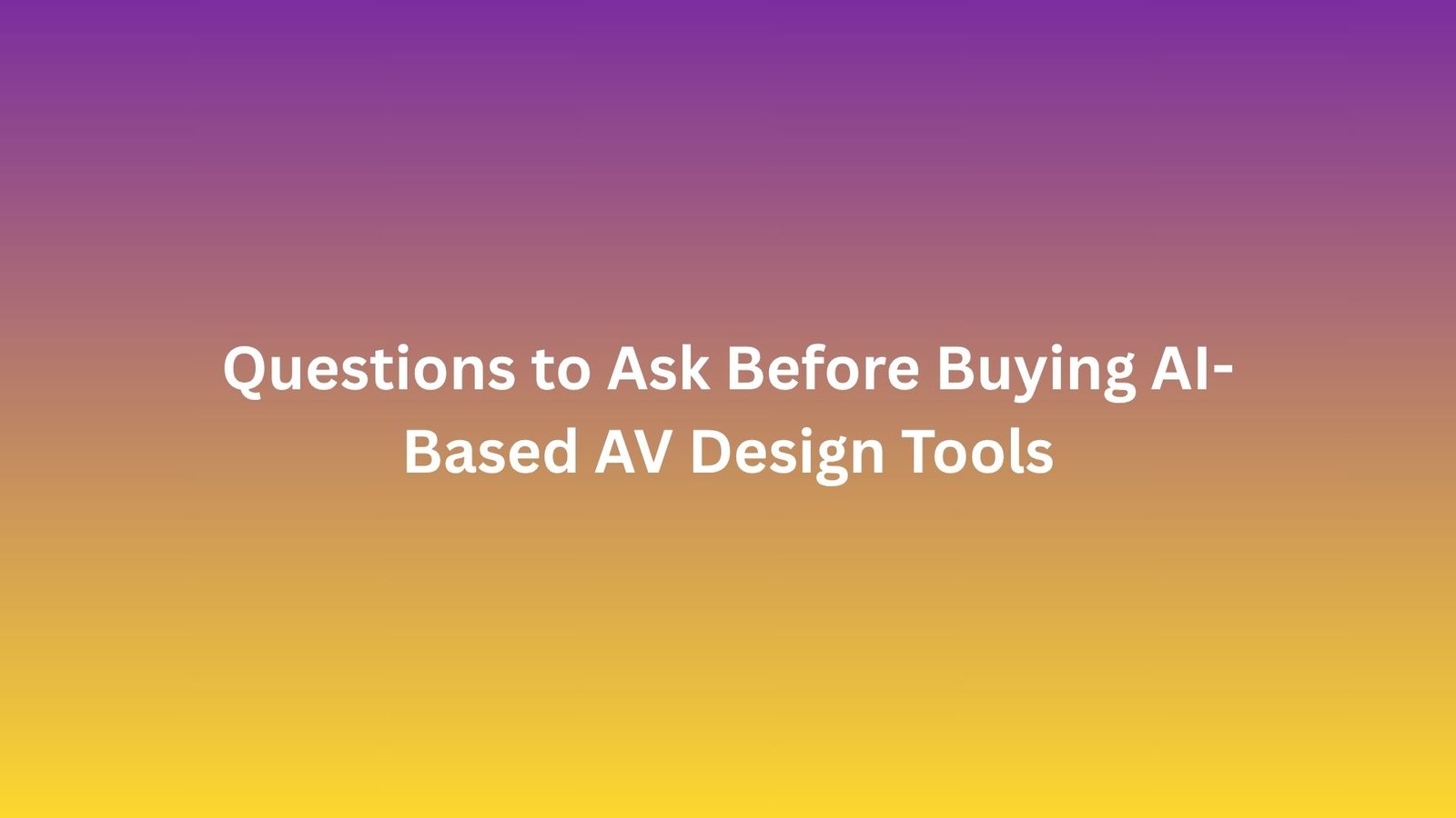 AI AV Design Software