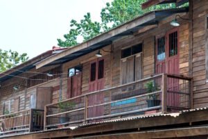 A house constructed out of biowood in the Philippines