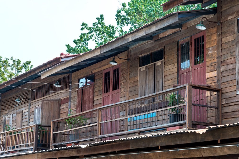 A house constructed out of biowood in the Philippines