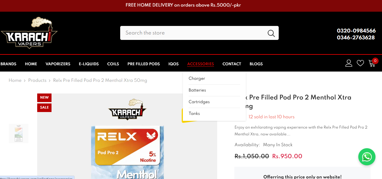 relx menthol pods