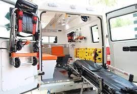 Advance life support inside ambulance