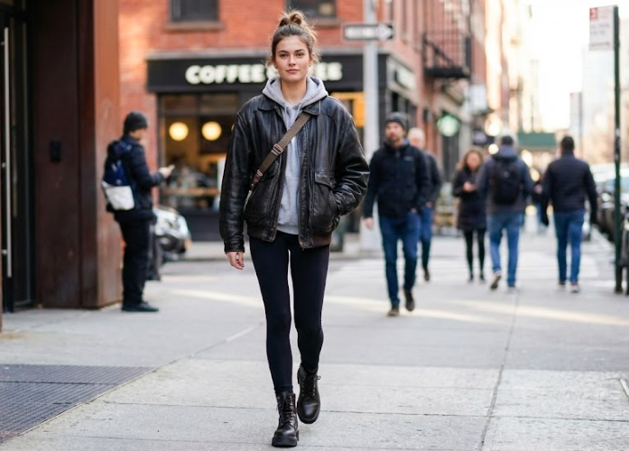 How to Style an Oversized Leather Bomber