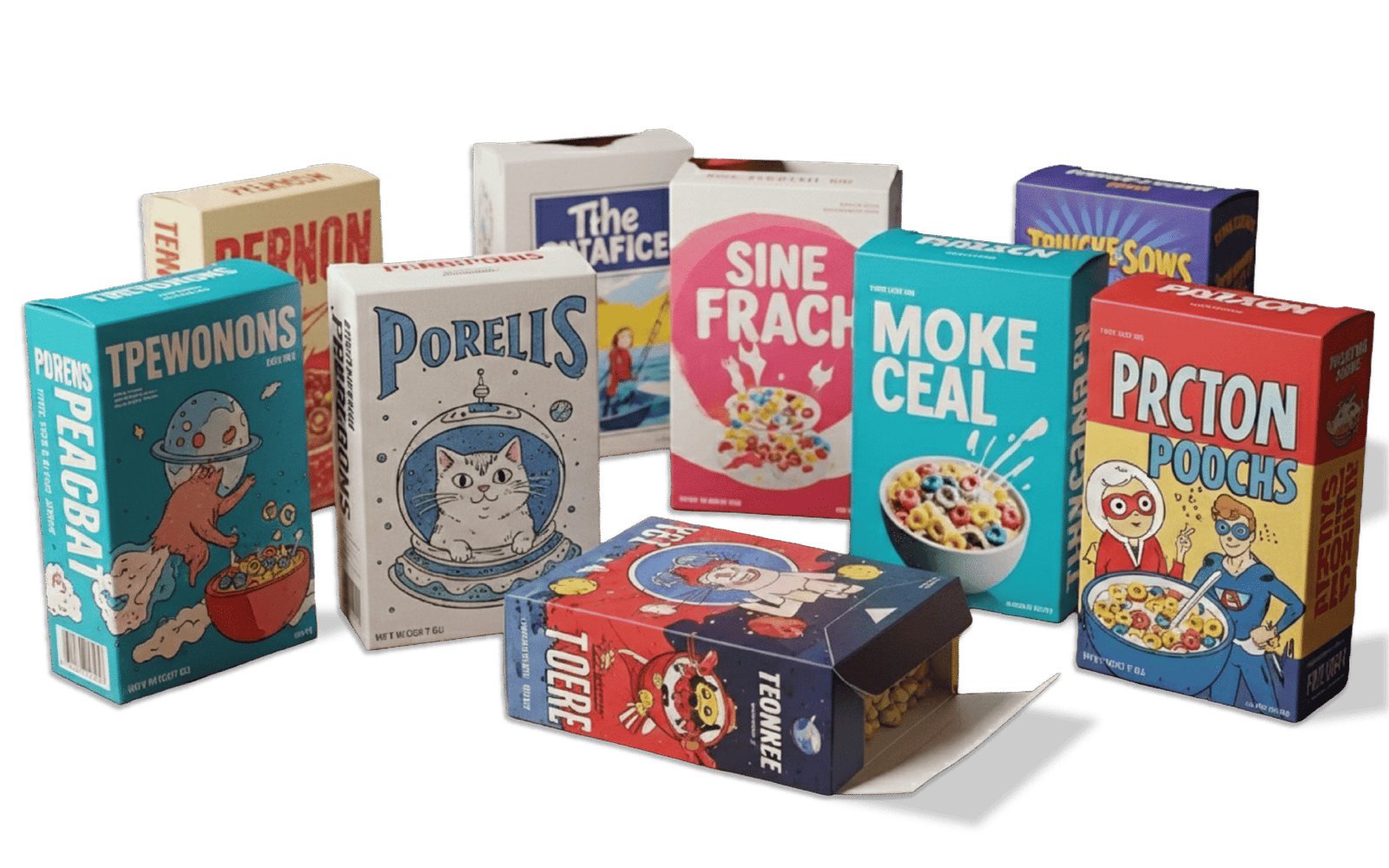 cereal boxes