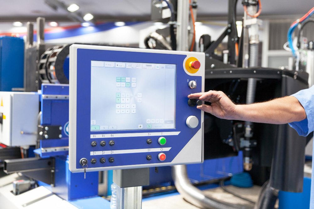 close up of machine in factory