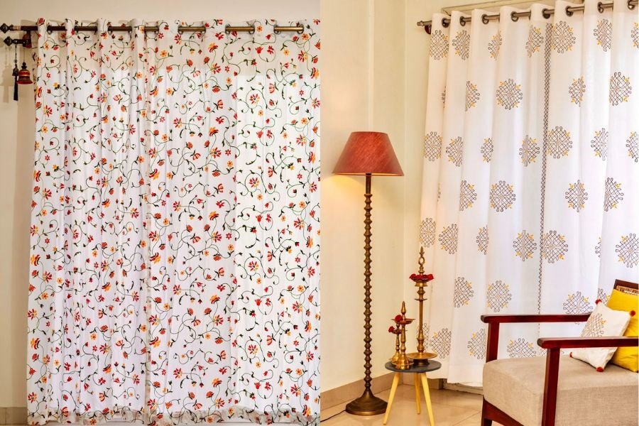 hand block print curtains