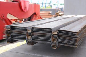 a pile of metal sheets
